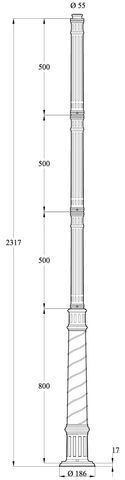 Zubehör Leuchtenmast Salerno Nr. P0230 | für große Gartenleuchten